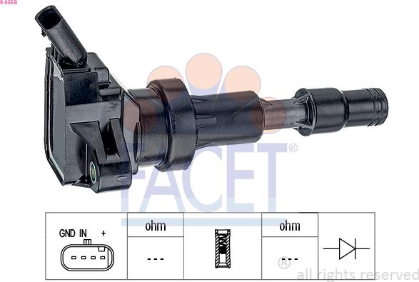 FACET 9.6558 - Котушка запалювання autocars.com.ua