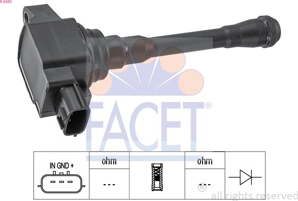 FACET 9.6561 - Котушка запалювання autocars.com.ua