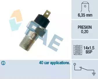 FAE 12020 - Датчик, тиск масла autocars.com.ua