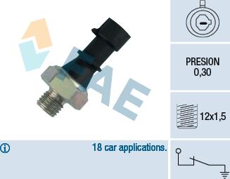 FAE 12440 - Датчик, тиск масла autocars.com.ua