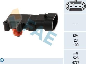 FAE 15013 - Датчик, тиск у впускний трубі autocars.com.ua