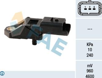 FAE 15027 - Датчик, тиск у впускний трубі autocars.com.ua