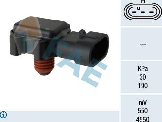 FAE 15079 - Датчик, тиск у впускний трубі autocars.com.ua