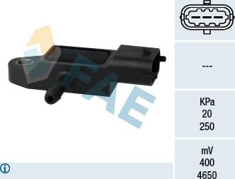 FAE 15106 - Датчик, тиск у впускний трубі autocars.com.ua