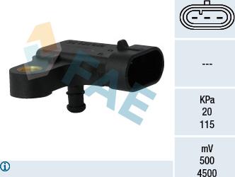 FAE 15120 - Датчик, тиск у впускний трубі autocars.com.ua