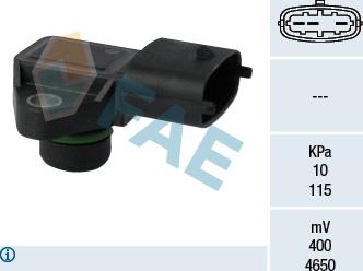 FAE 15125 - Датчик, тиск у впускний трубі autocars.com.ua