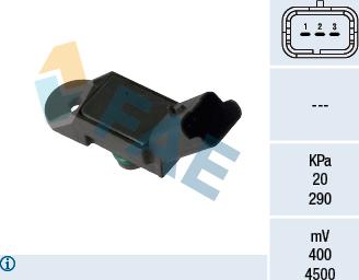 FAE 15161 - Датчик, тиск у впускний трубі autocars.com.ua