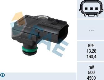 FAE 15205 - Датчик, тиск у впускний трубі autocars.com.ua