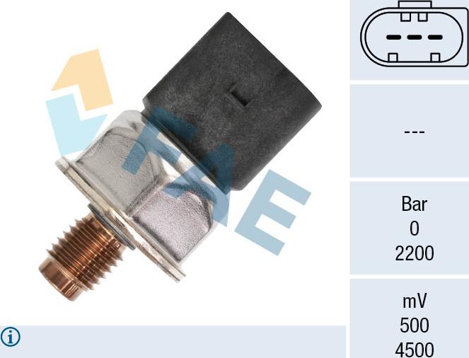 FAE 15605 - Датчик, тиск подачі палива autocars.com.ua