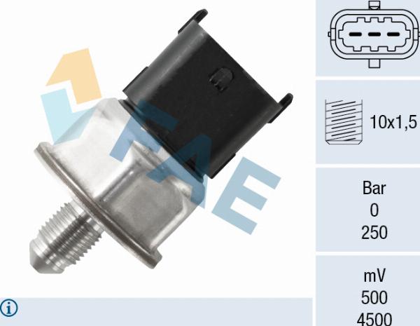 FAE 15630 - Датчик, тиск подачі палива autocars.com.ua