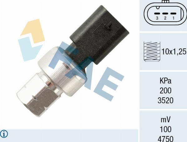 FAE 15814 - Пневматичний вимикач, кондиціонер autocars.com.ua