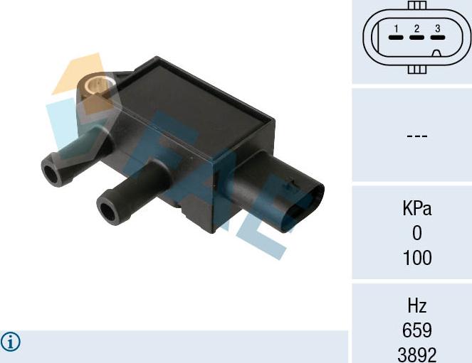 FAE 16159 - Датчик, тиск вихлопних газів autocars.com.ua