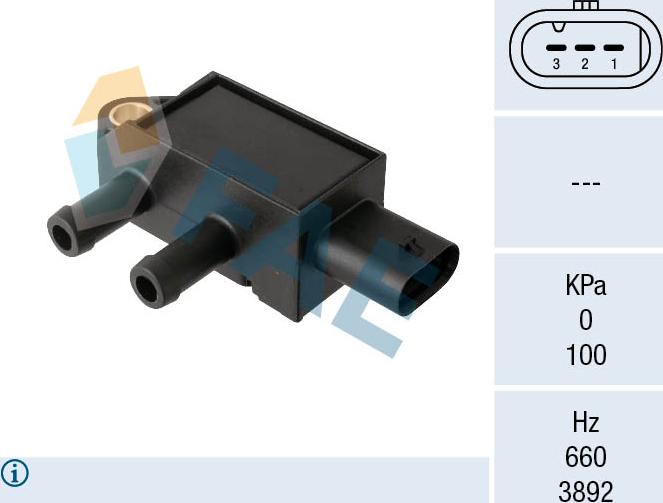 FAE 16160 - Датчик, тиск вихлопних газів autocars.com.ua