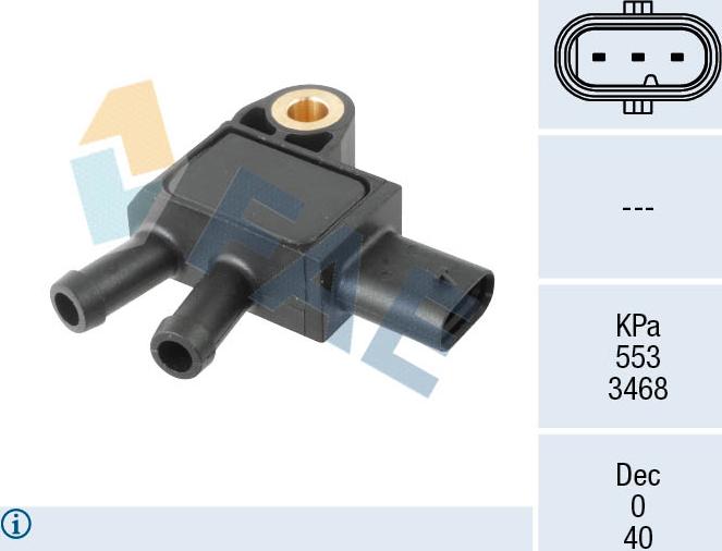 FAE 16164 - Датчик, давление выхлопных газов avtokuzovplus.com.ua