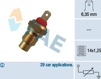 FAE 31590 - Датчик, температура охолоджуючої рідини autocars.com.ua