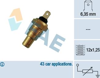 FAE 31650 - Датчик, температура охолоджуючої рідини autocars.com.ua