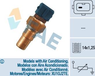 FAE 32380 - Датчик, температура охлаждающей жидкости avtokuzovplus.com.ua