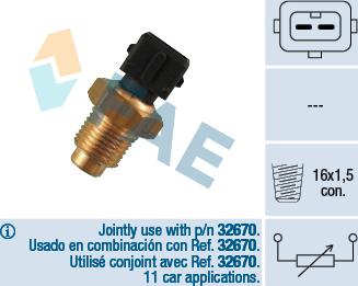 FAE 32540 - Датчик, температура охлаждающей жидкости autodnr.net