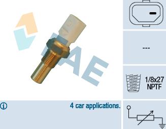 FAE 32630 - Датчик, температура охолоджуючої рідини autocars.com.ua