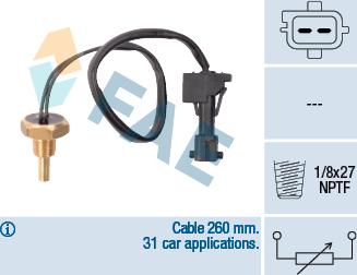 FAE 32741 - Датчик, температура охолоджуючої рідини autocars.com.ua