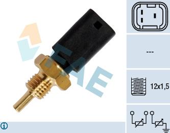 FAE 33724 - Датчик, температура охлаждающей жидкости avtokuzovplus.com.ua