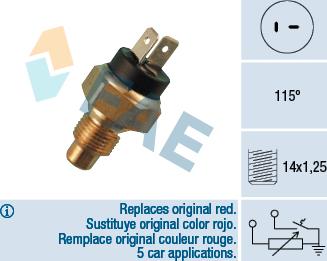 FAE 34030 - Датчик, температура охолоджуючої рідини autocars.com.ua