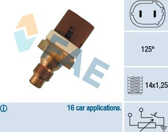 FAE 34070 - Датчик, температура охлаждающей жидкости autodnr.net