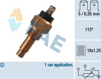 FAE 34260 - Датчик, температура охолоджуючої рідини autocars.com.ua