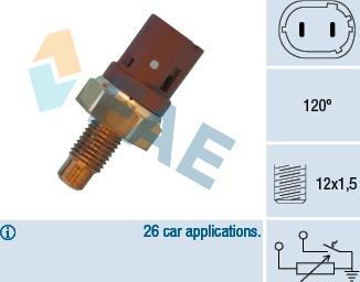 FAE 34390 - Датчик, температура охолоджуючої рідини autocars.com.ua