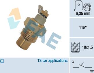 FAE 35080 - Датчик, температура охлаждающей жидкости autodnr.net