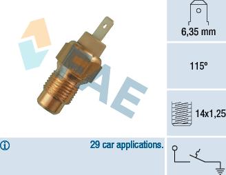 FAE 35200 - Датчик, температура охолоджуючої рідини autocars.com.ua