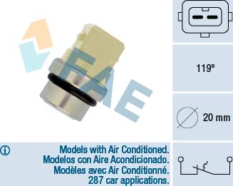 FAE 35310 - Датчик, температура охолоджуючої рідини autocars.com.ua