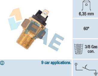 FAE 35960 - Датчик, температура охолоджуючої рідини autocars.com.ua