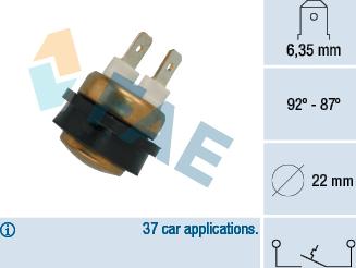 FAE 36070 - Термовимикач, вентилятор радіатора / кондиціонера autocars.com.ua