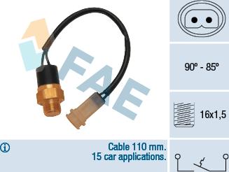 FAE 36100 - Термовимикач, вентилятор радіатора / кондиціонера autocars.com.ua