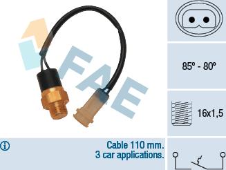 FAE 36110 - Термовыключатель, вентилятор радиатора / кондиционера avtokuzovplus.com.ua