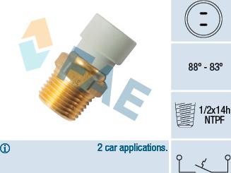 FAE 36499 - Термовимикач, вентилятор радіатора / кондиціонера autocars.com.ua