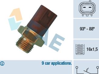 FAE 36510 - Термовимикач, вентилятор радіатора / кондиціонера autocars.com.ua