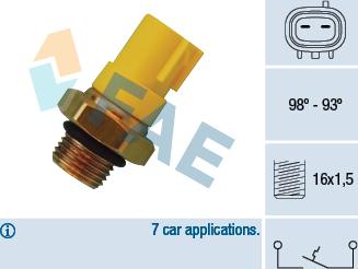 FAE 36520 - Термовыключатель, вентилятор радиатора / кондиционера avtokuzovplus.com.ua