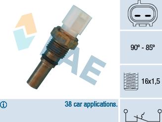 FAE 36540 - Термовимикач, вентилятор радіатора / кондиціонера autocars.com.ua