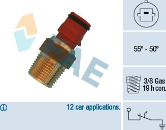 FAE 36560 - Термовимикач, вентилятор радіатора / кондиціонера autocars.com.ua