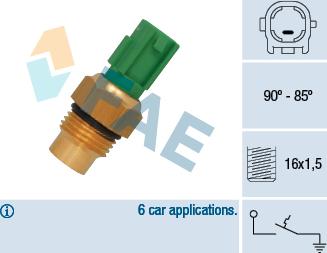 FAE 36711 - Термовимикач, вентилятор радіатора / кондиціонера autocars.com.ua