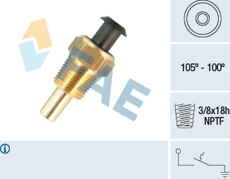 FAE 37601 - Термовимикач, вентилятор радіатора / кондиціонера autocars.com.ua