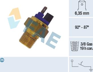FAE 37651 - Термовимикач, вентилятор радіатора / кондиціонера autocars.com.ua