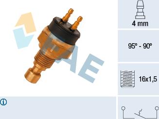 FAE 37720 - Термовыключатель, вентилятор радиатора / кондиционера avtokuzovplus.com.ua