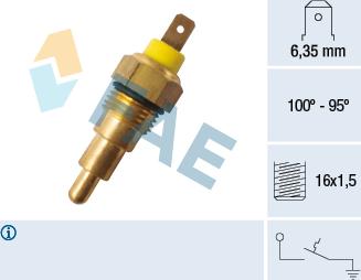 FAE 37740 - Термовимикач, вентилятор радіатора / кондиціонера autocars.com.ua