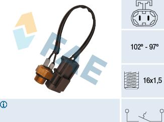 FAE 37770 - Термовыключатель, вентилятор радиатора / кондиционера avtokuzovplus.com.ua