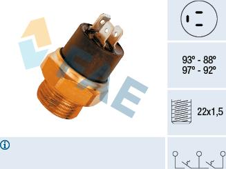 FAE 37850 - Термовыключатель, вентилятор радиатора / кондиционера autodnr.net