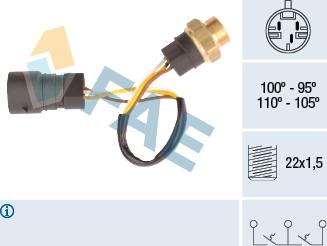 FAE 38080 - Термовимикач, вентилятор радіатора / кондиціонера autocars.com.ua