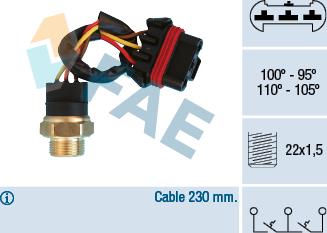 FAE 38300 - Термовимикач, вентилятор радіатора / кондиціонера autocars.com.ua